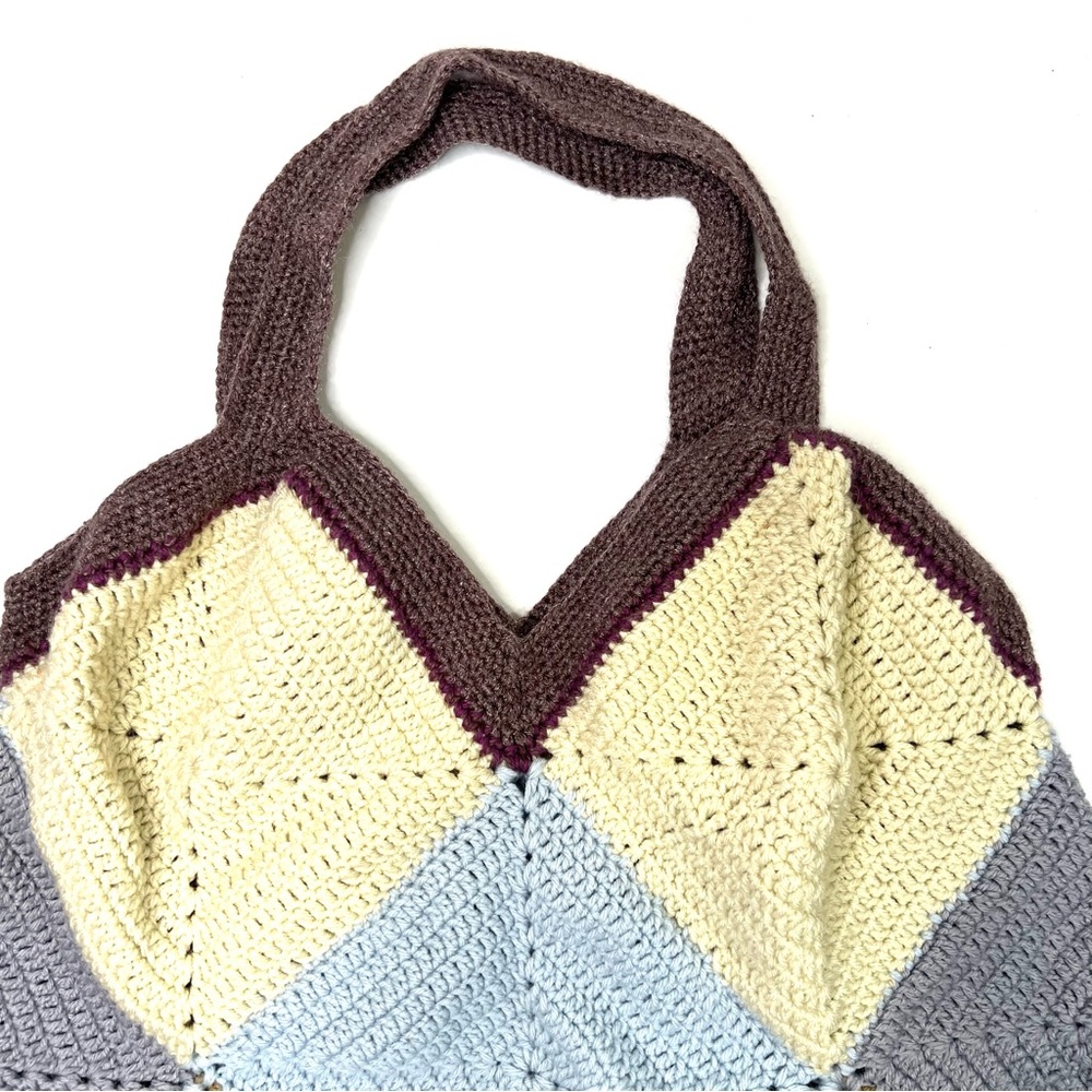 Unique Handmade Crochet Granny Square Large Tote Bag - Picture 3 of 13